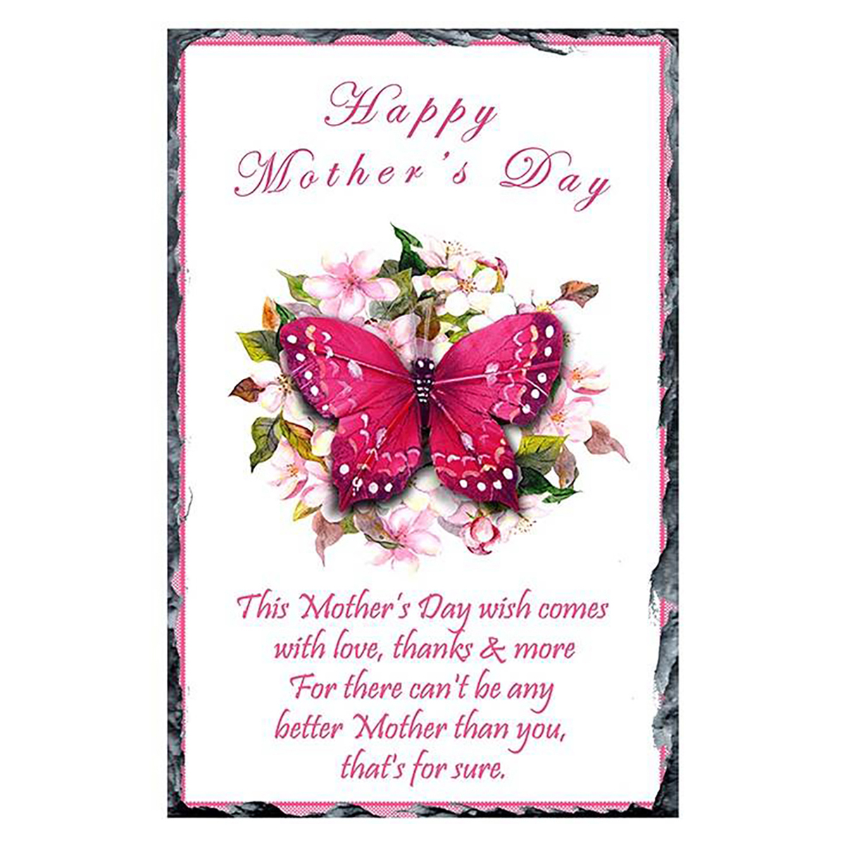 Personalsied Mothers Day Slate Gift - Pink Butterfly