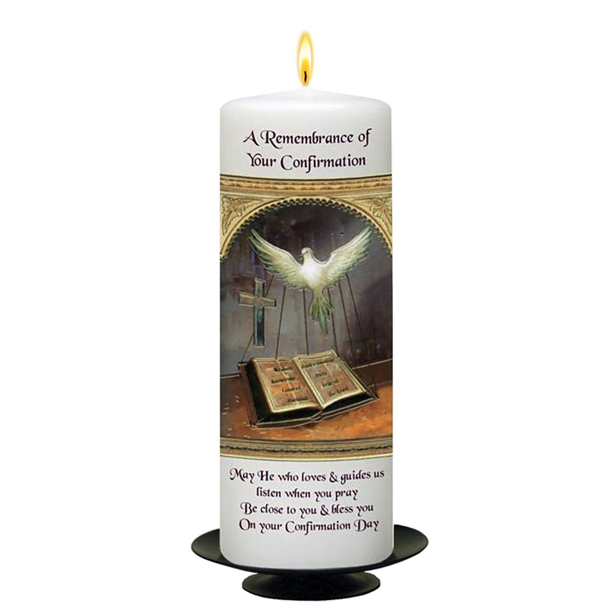 Customised Confirmation Candle - Dove & Bible