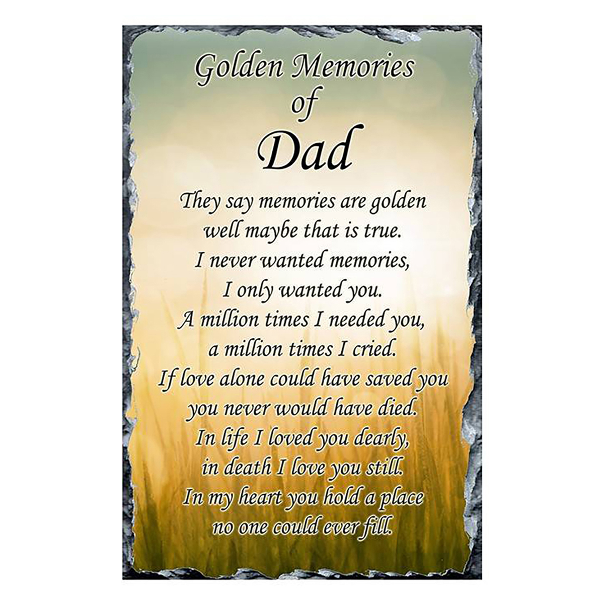 Personalsied Remembrance Slate - Golden Memories Field
