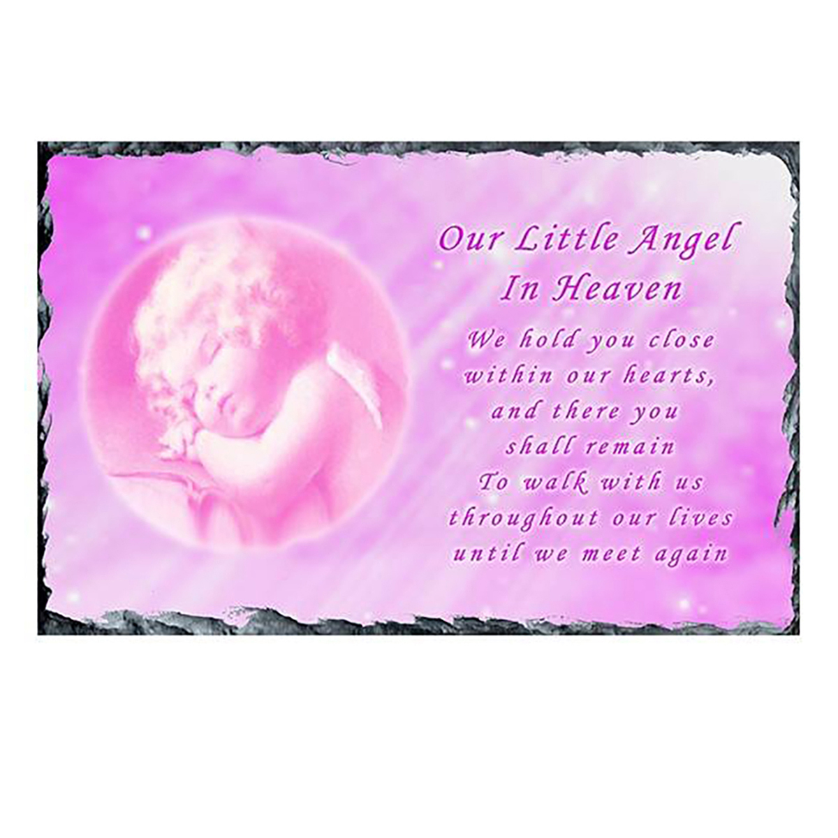 Personalsied Remembrance Slate - Pink Clouds & Butterfly