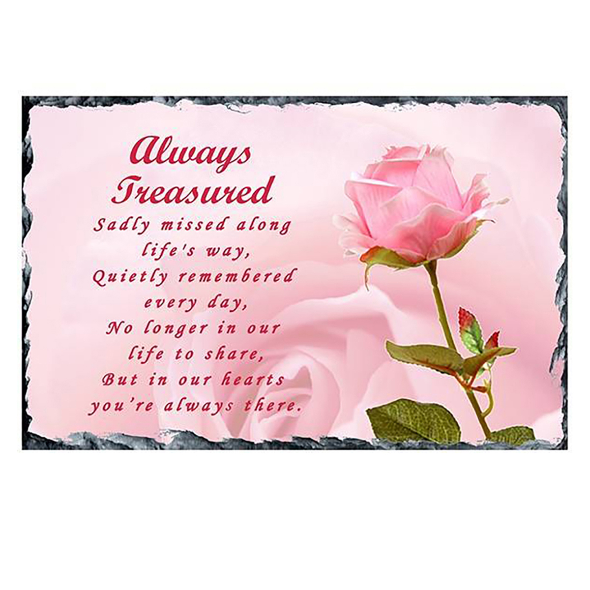 Personalsied Remembrance Slate - Pink Rose