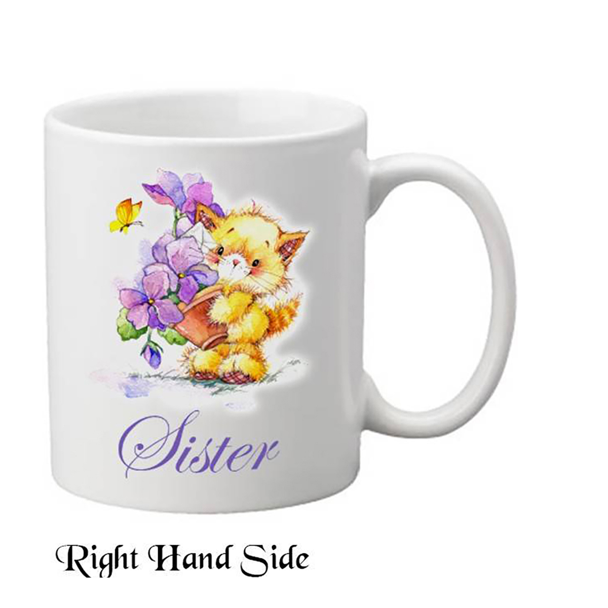 Customised Mug Gift - Kitten & Flowers Sister