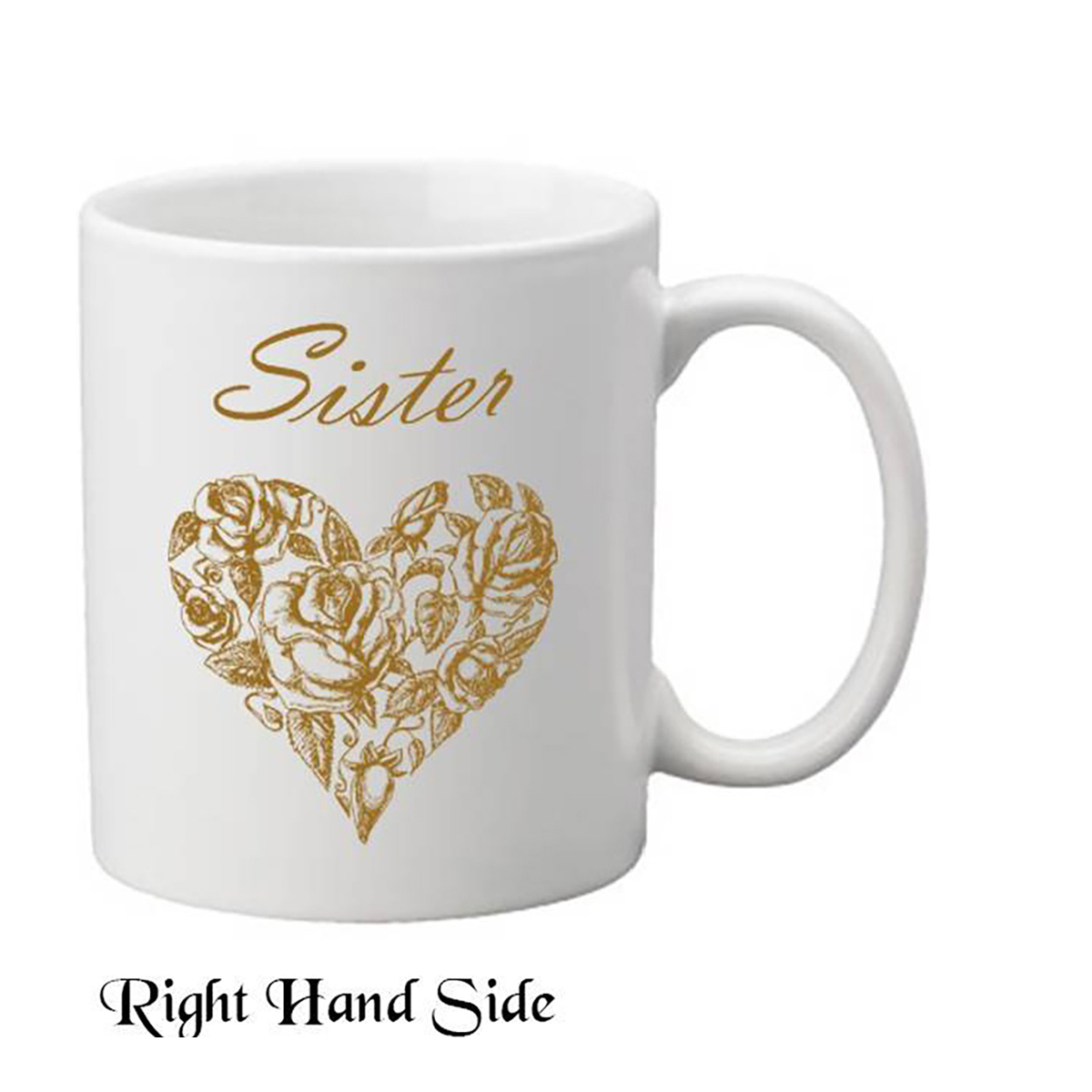 Customised Mug Gift - Rose Heart Sister Mug