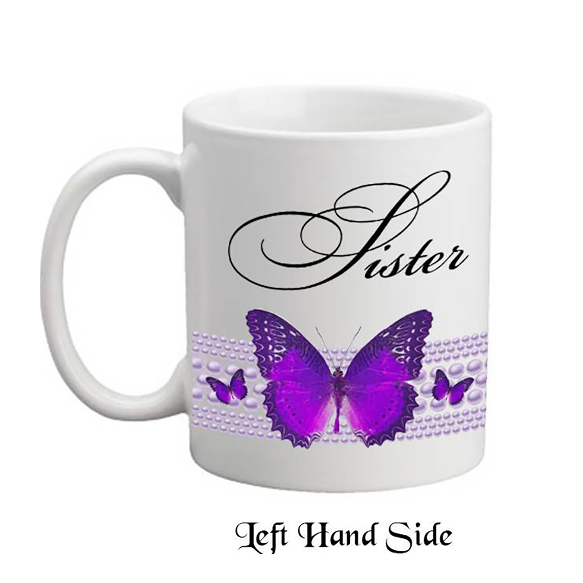 Customised Mug Gift - Sister Butterfly Pearls