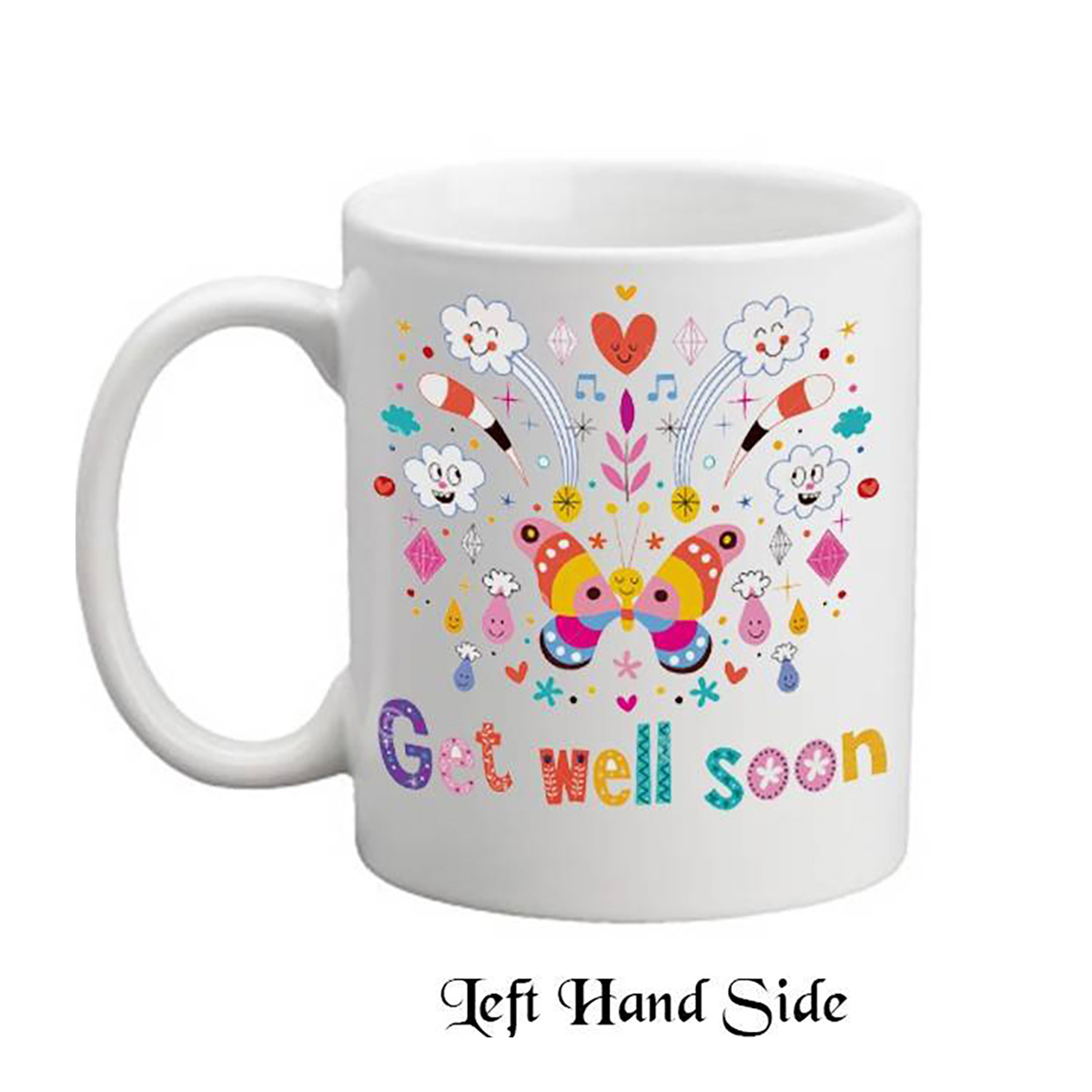 Customised Get Well Soon Mug Gift - Colourful Butterfly