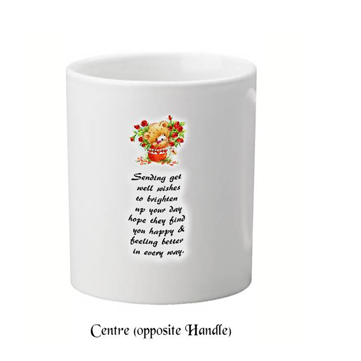 Customised Get Well Soon Mug Gift - Teddy in Red Pot
