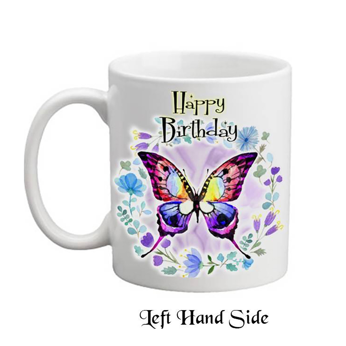 Customised Birthday Mug Gift - Purple Butterfly