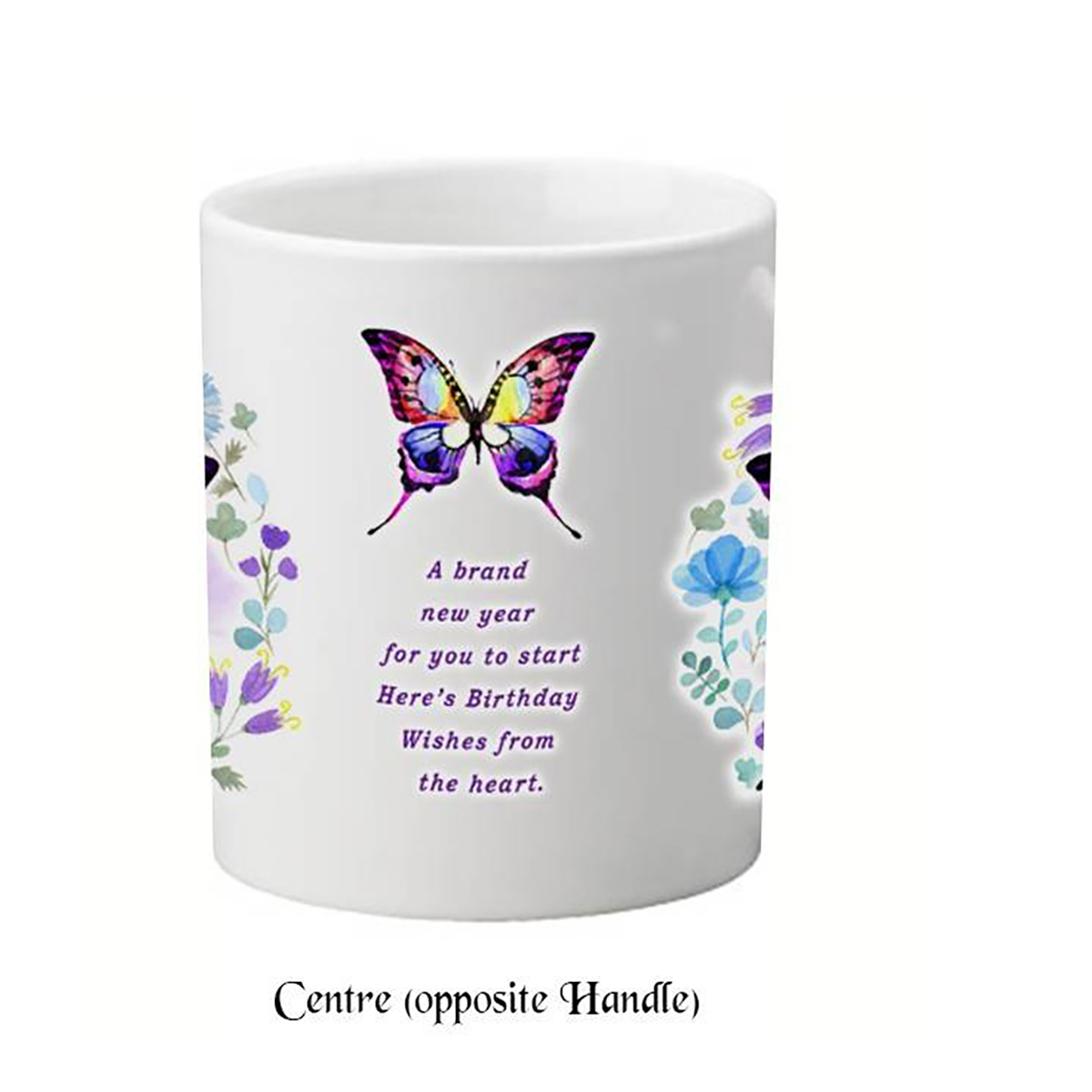 Customised Birthday Mug Gift - Purple Butterfly