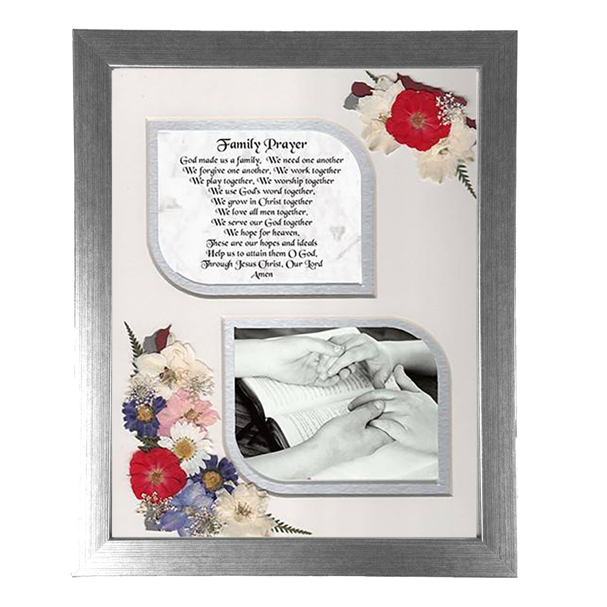 Family Prayer Frame - Flowers & Verse & Photo