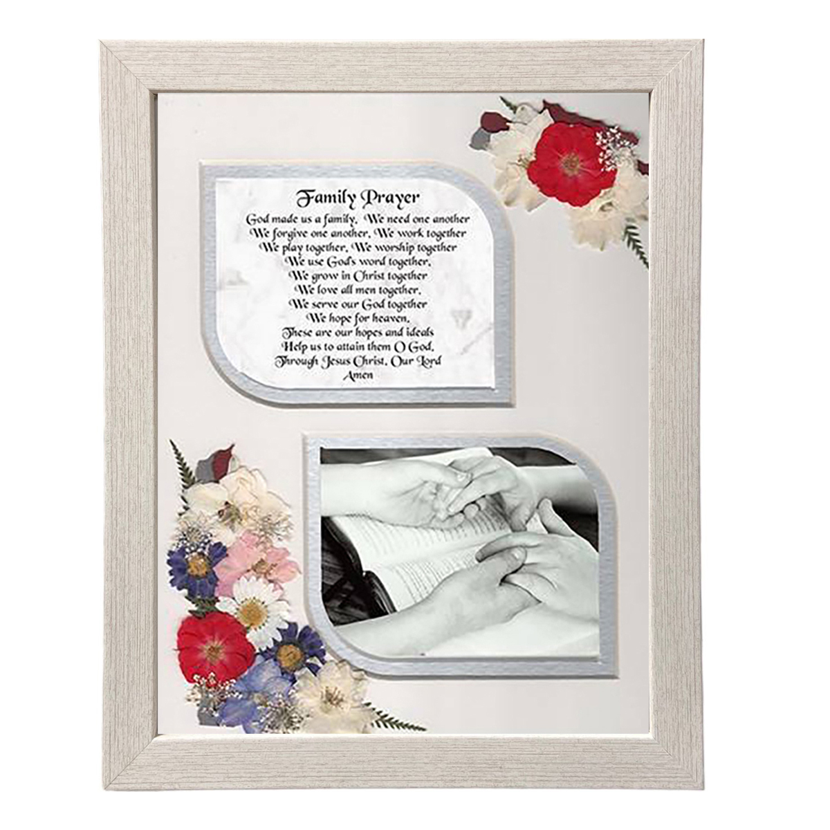 Family Prayer Frame - Flowers & Verse & Photo