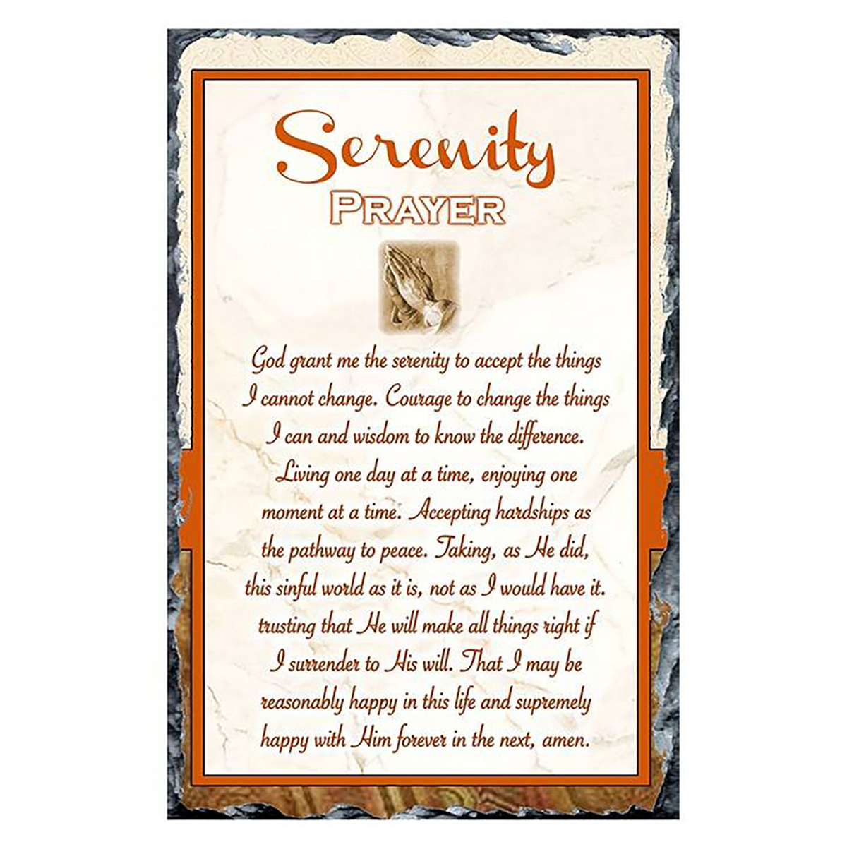 Personalsied Slate Gift - Praying Hands Serenity Prayer