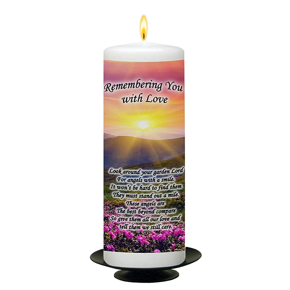 Customised Remembrance Candle - Sunset & Flowers