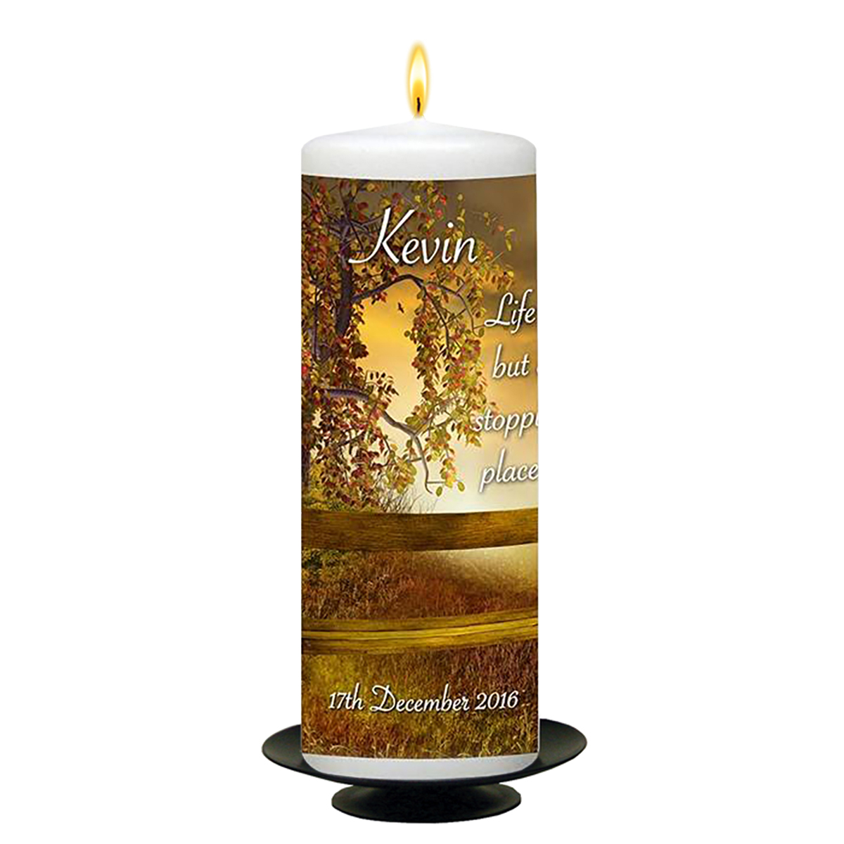 Customised Remembrance Candle - Resting Bench