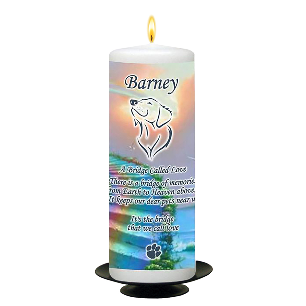 Customised Remembrance Candle - Stairway & Paws Dog