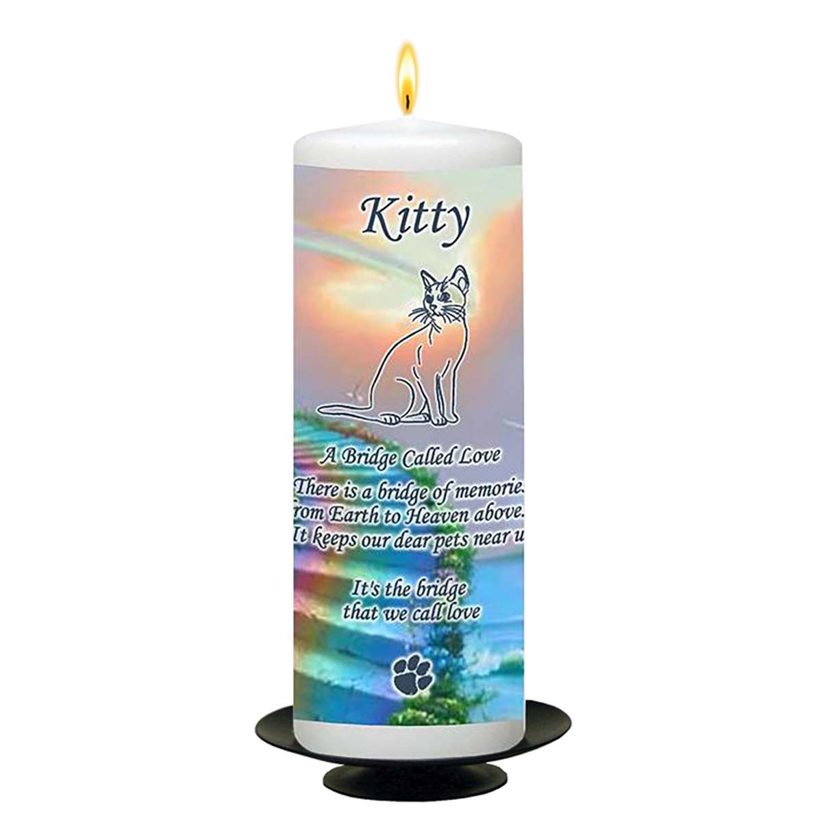 Customised Remembrance Candle - Stairway & Paws Cat