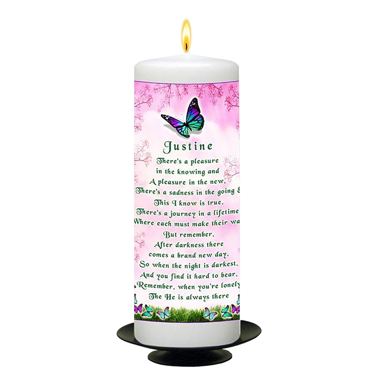 Customised Remembrance Candle - Butterfly Memories