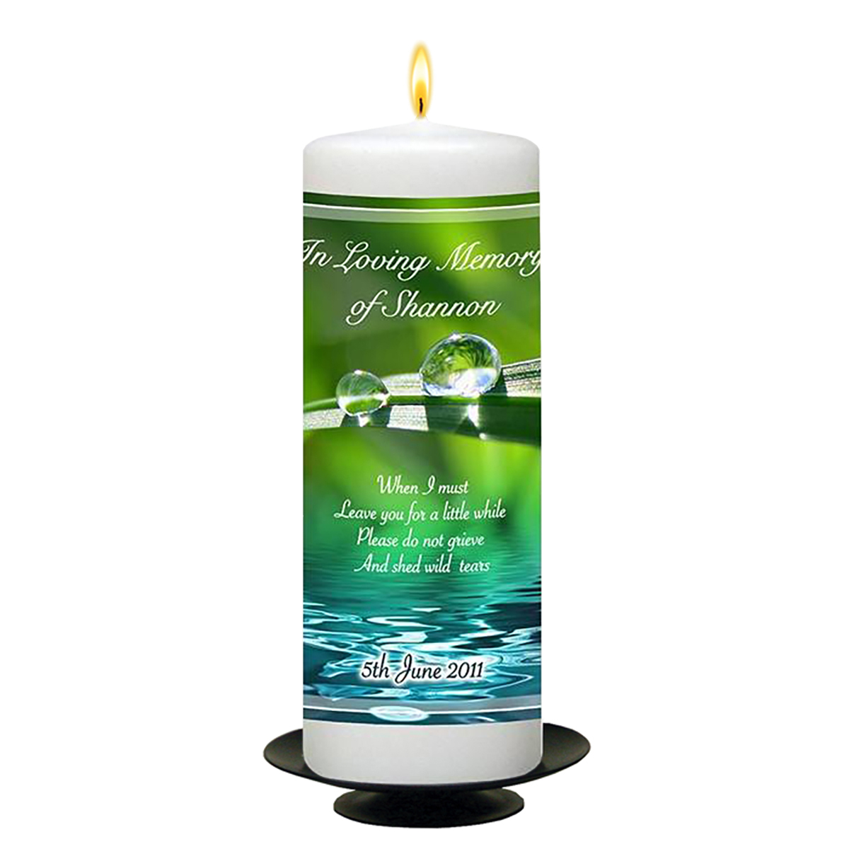 Customised Remembrance Candle - Raindrops