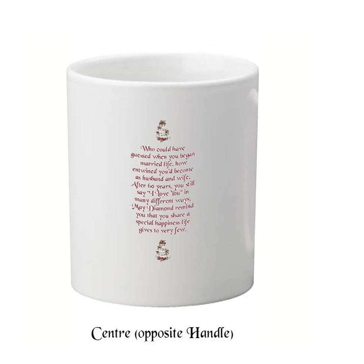 Customised Wedding Anniversary Mug Gift - Diamond (60th) Ribbons