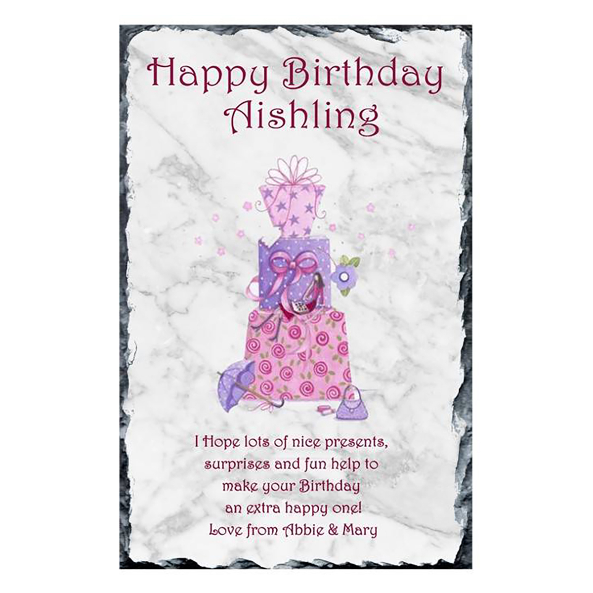 Personalsied Birthday Slate Gift - Presents & Girl