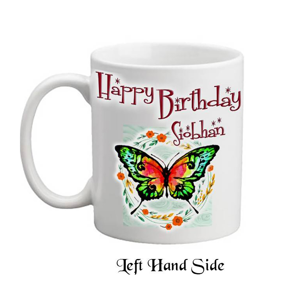 Customised Birthday Mug Gift - Green Butterfly