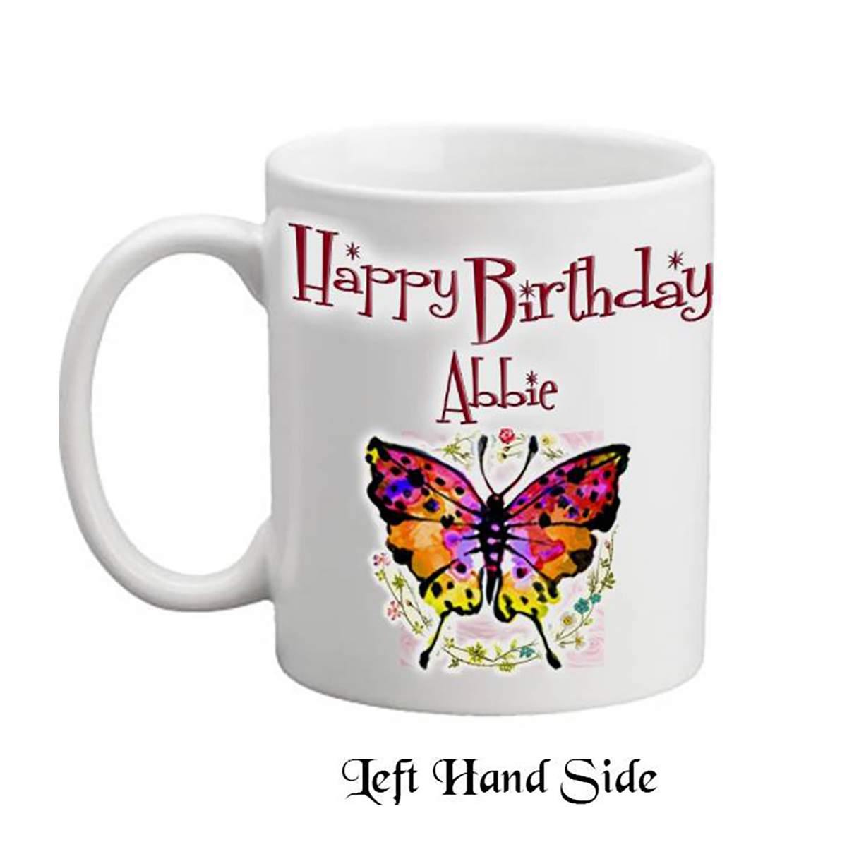 Customised Birthday Mug Gift - Red Butterfly