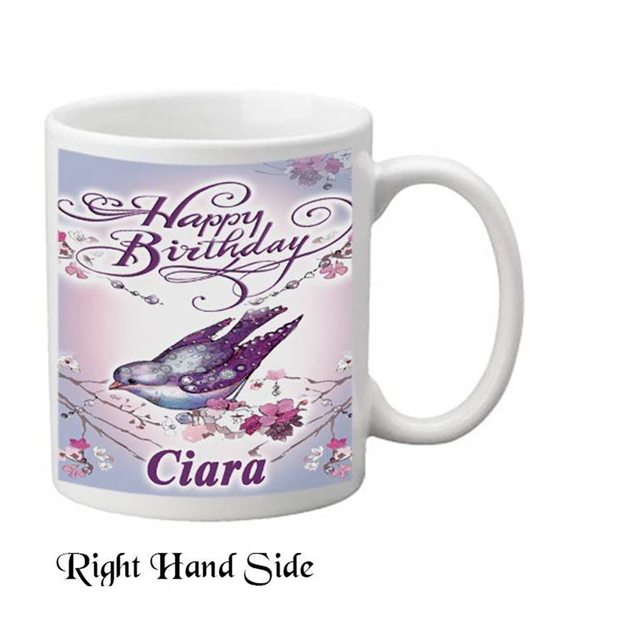 Customised Birthday Mug Gift - Birds & Flowers