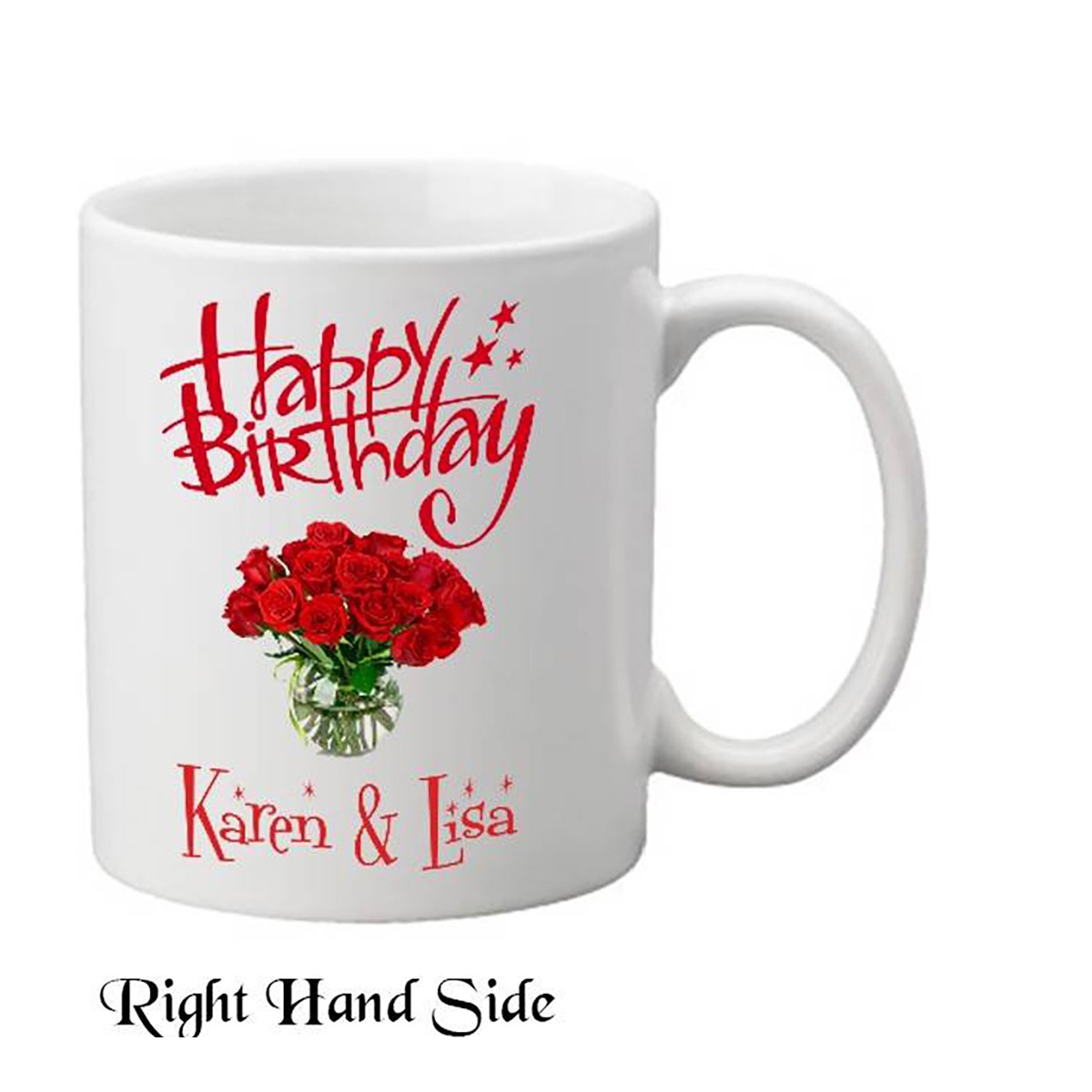 Customised Birthday Mug Gift - Red Roses