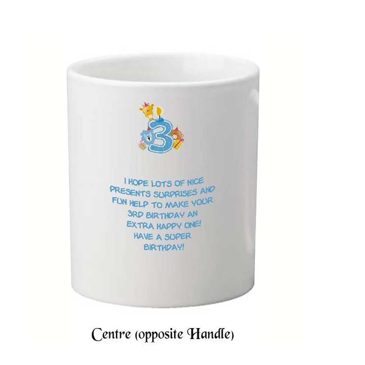 Customised Birthday Mug Gift - Age 3 - Birthday Party with Photo
