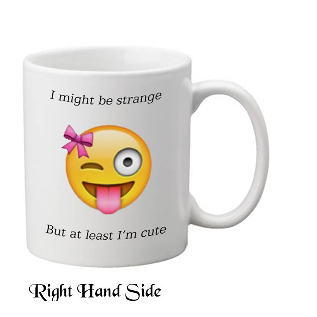 Customised Mug Gift - Cute Pink Bow Emoji Mug