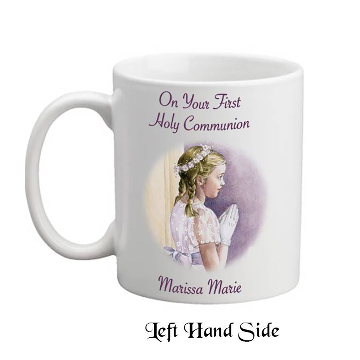 Customised First Communion Mug Gift - Praying Girl