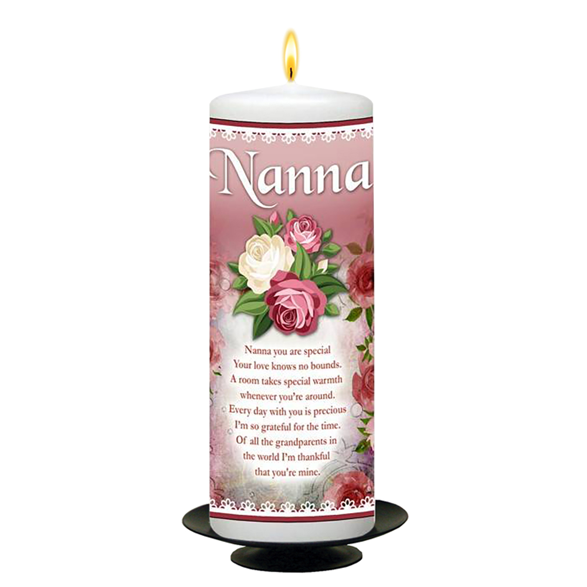 Customised Mothers Day Candle Gift - Wine & Roses