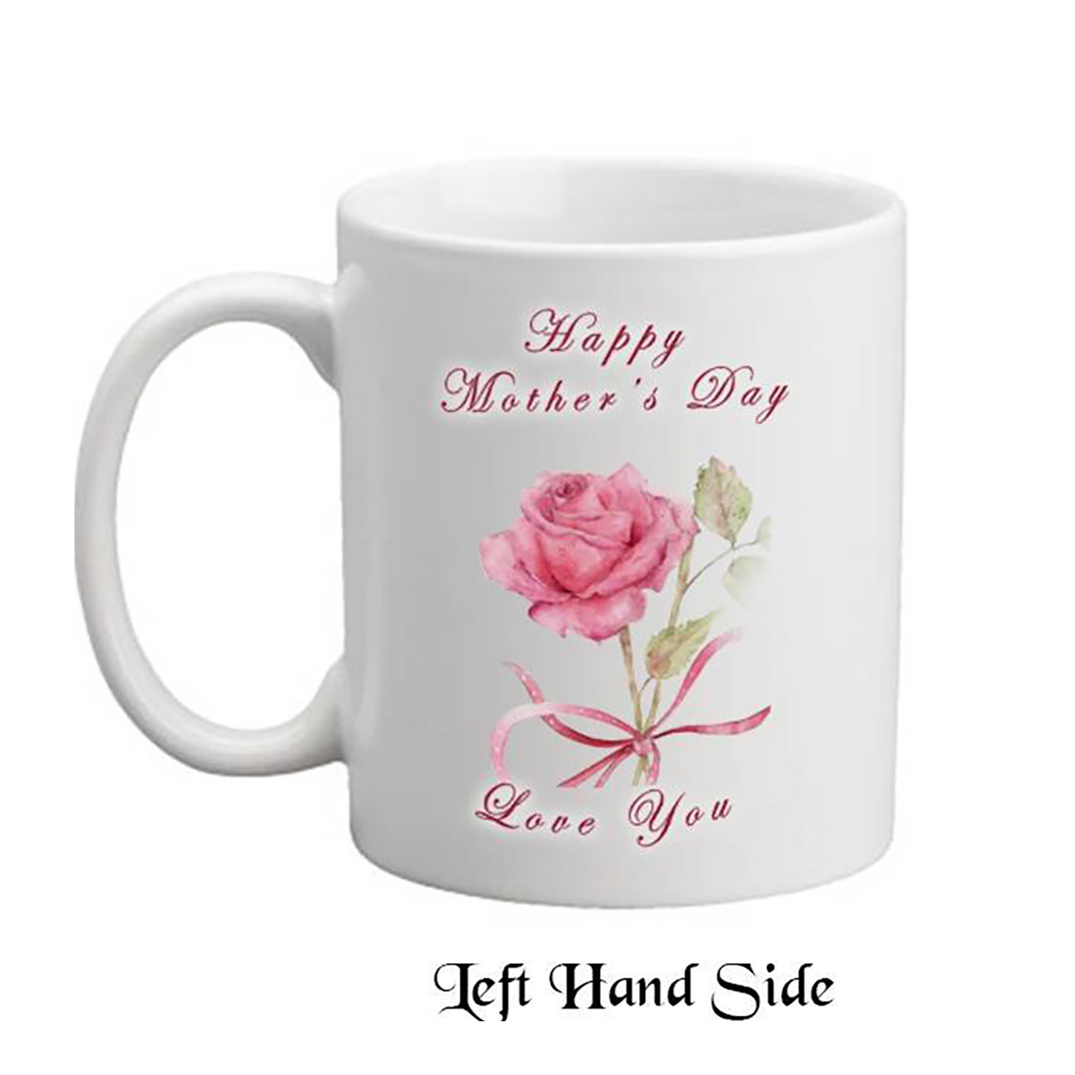 Customised Mothers Day Mug Gift - Two Roses & Bow