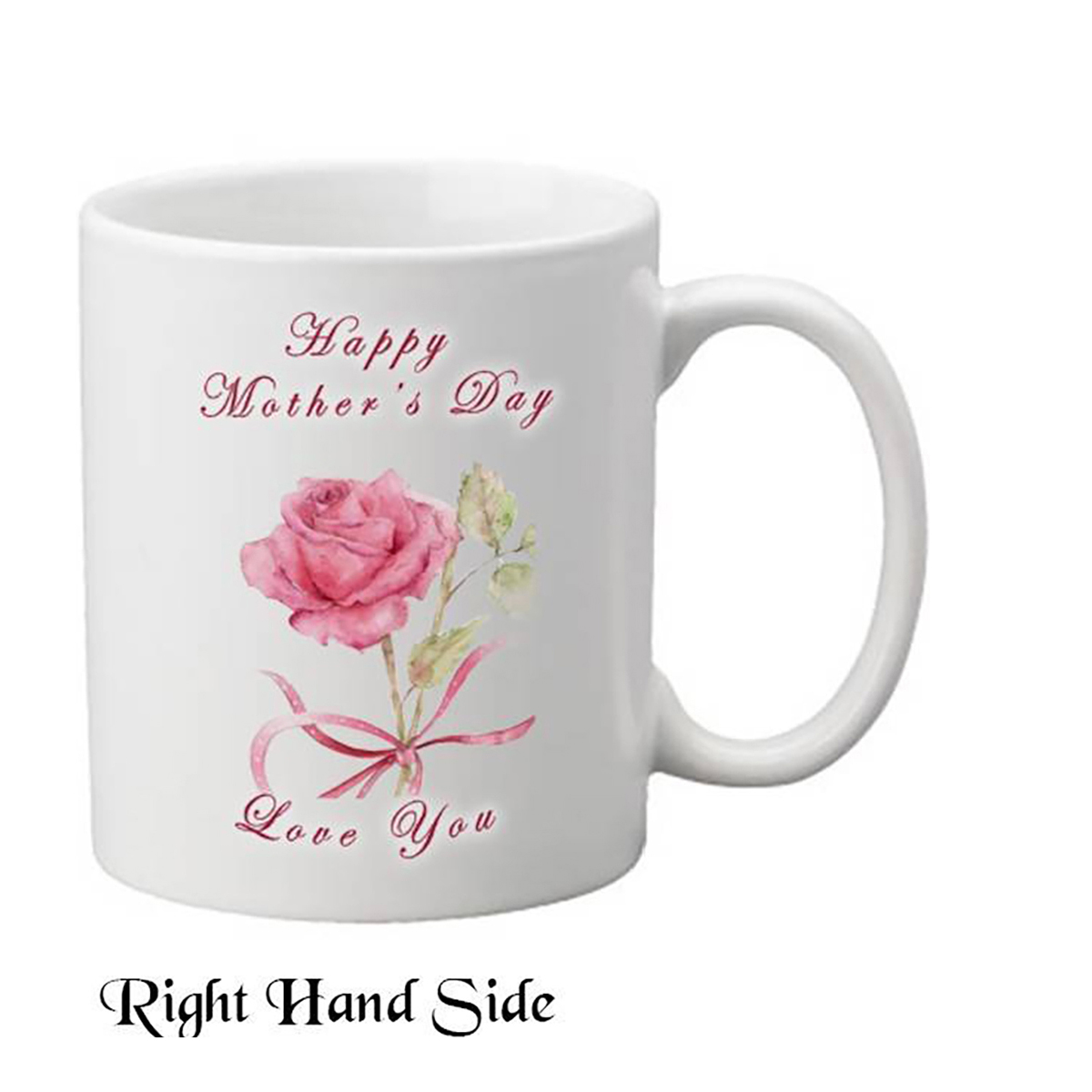Customised Mothers Day Mug Gift - Two Roses & Bow