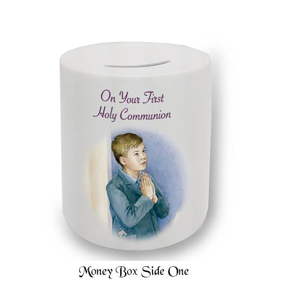 Customised Money Box Gift - 1st Holy Communion - Praying Boy