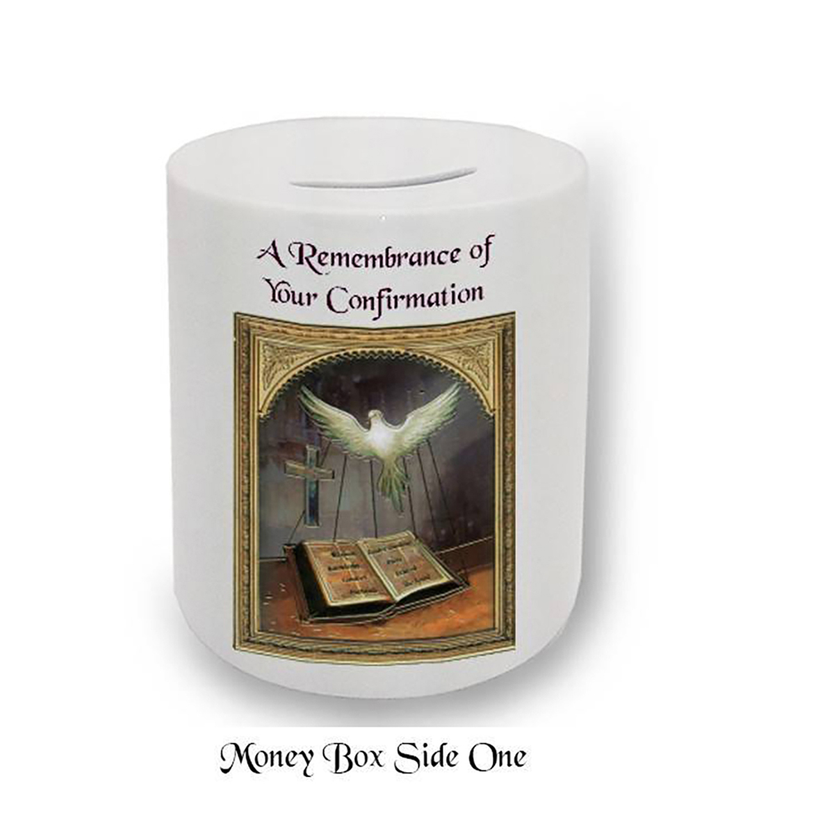 Customised Confirmation Money Box - Dove & Bible