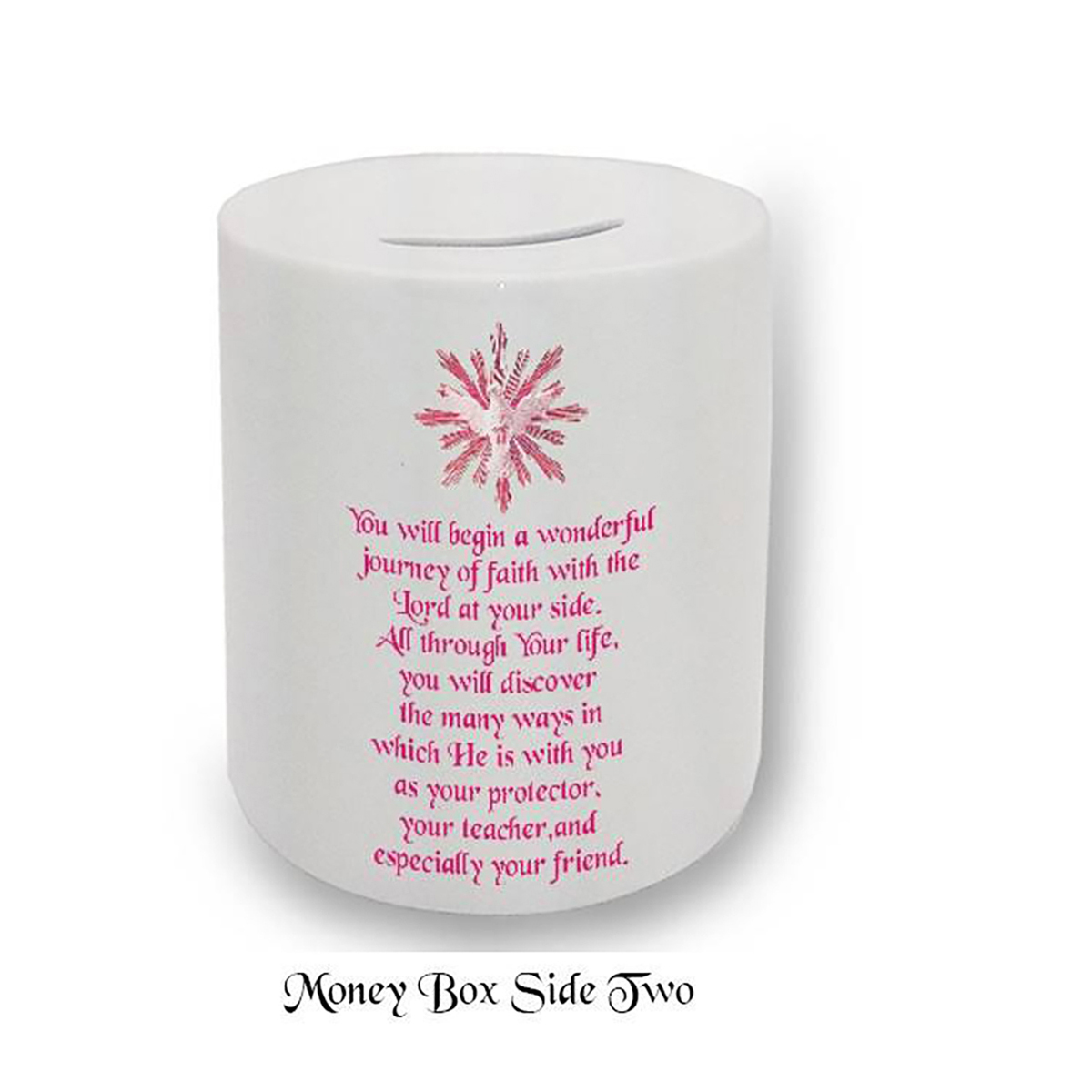 Customised Confirmation Money Box - Open Dove Pink