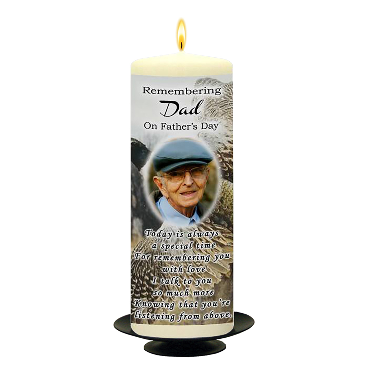 Customised Remembrance Candle - Flying Pheasant with Photo