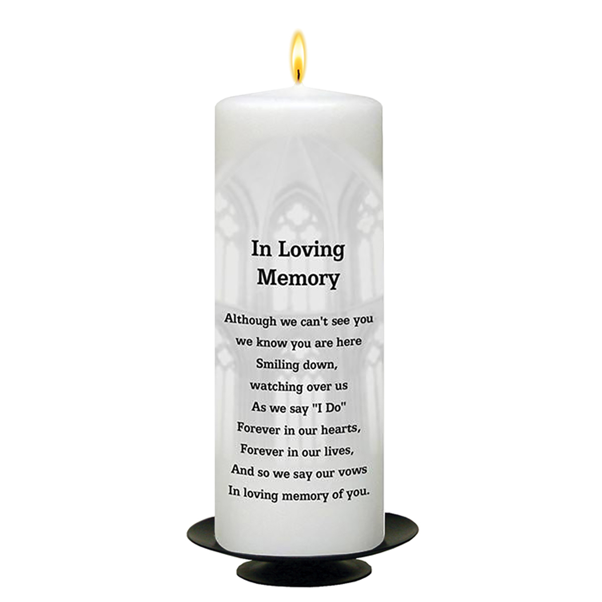 Customised Wedding Remembrance Candle - Church Window Silhouette