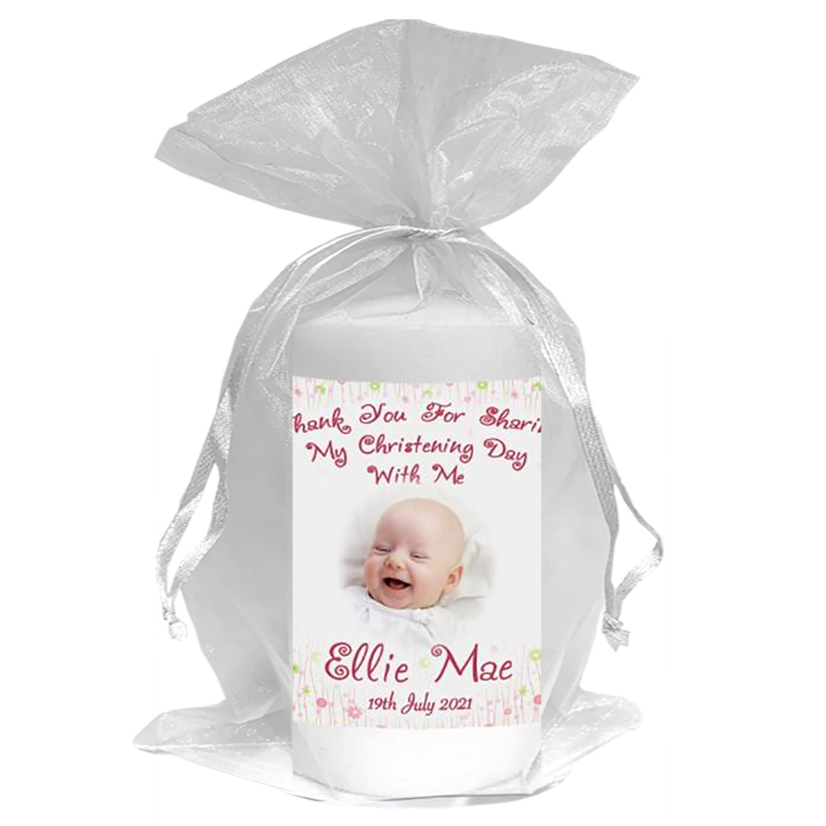 Thank you Christening Favour - All Things Nice Pink with Photo
