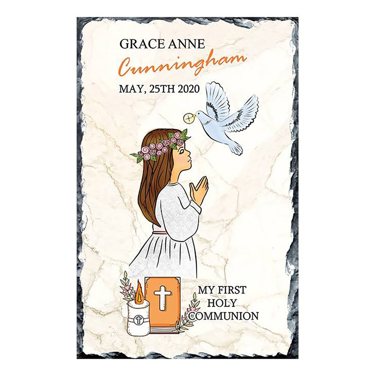 Customised 1st Holy Communion Slate - Girl Chalice