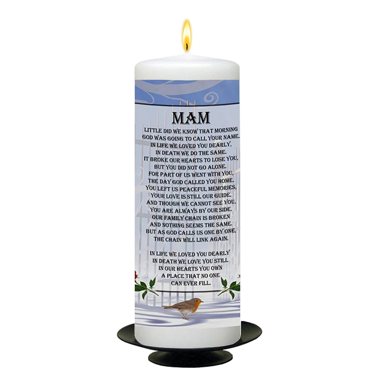 Customised Remembrance Candle - Heavens Gates & Robin
