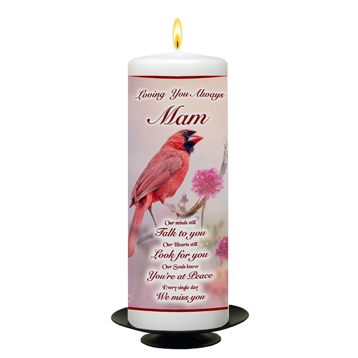 Customised Mothers Day - Red Bird Candle
