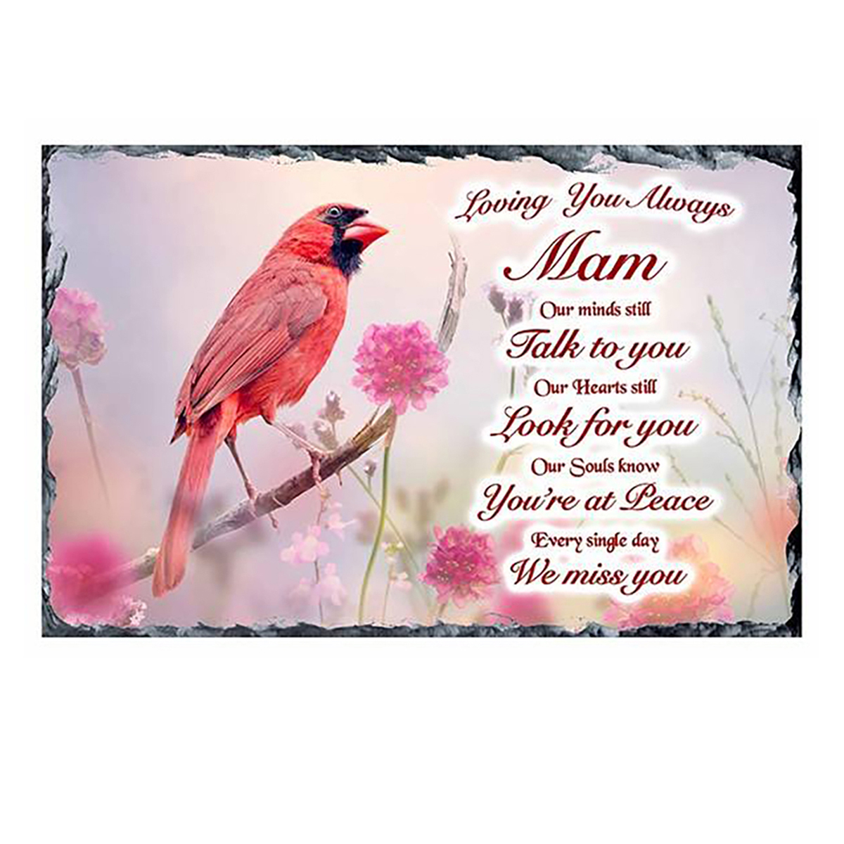Personalsied Mothers Day Remembrance Slate - Red Bird