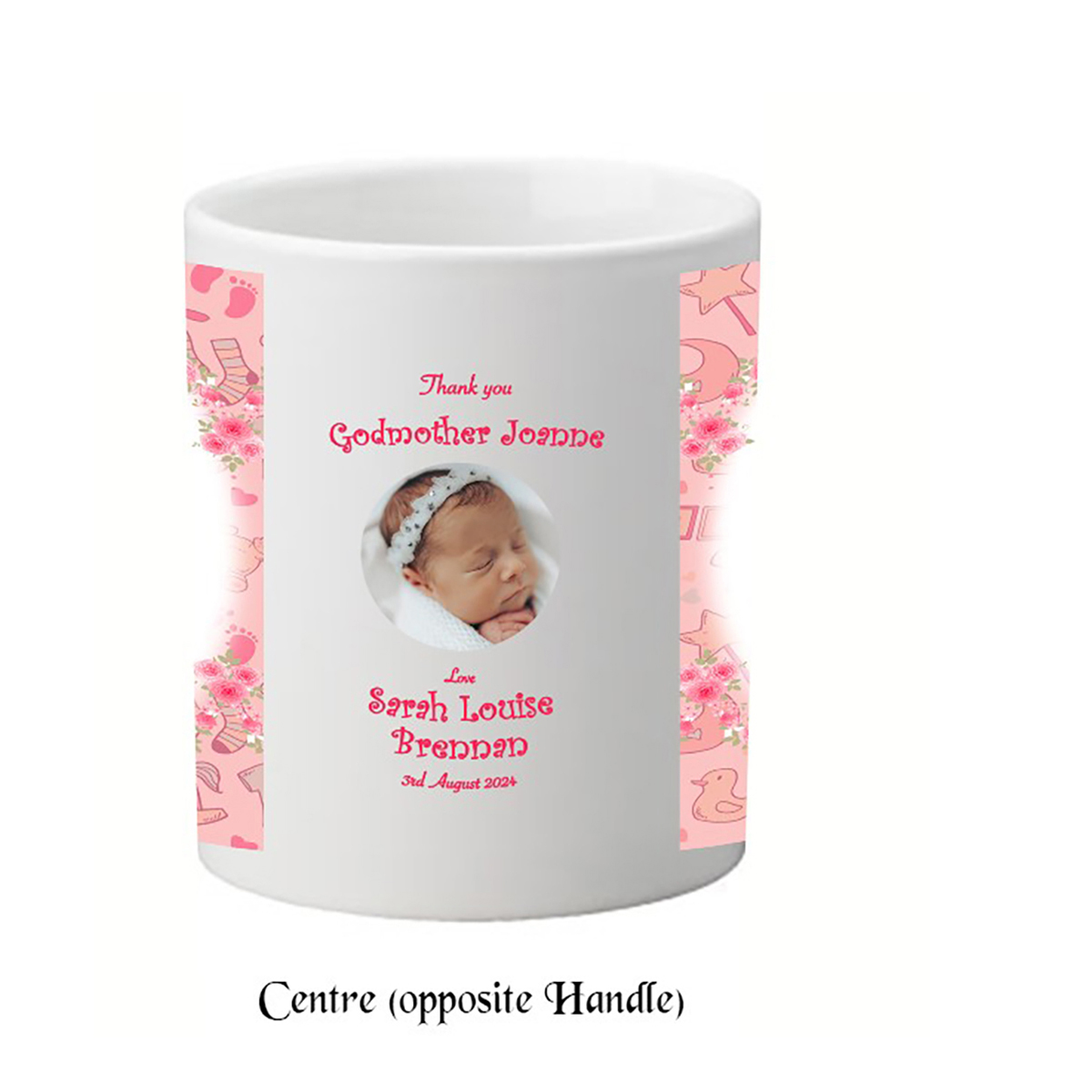 Customised Godmother Mug Gift - Bear on Moon with Photo