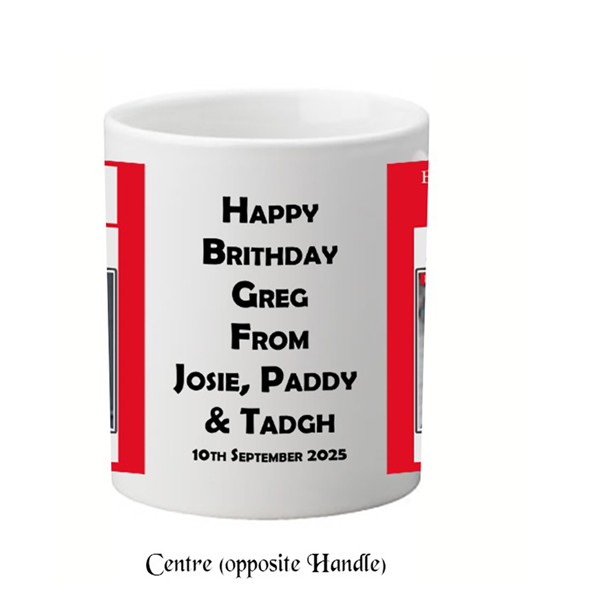Customised Birthday Mug Gift - Birthday News - Red with photo