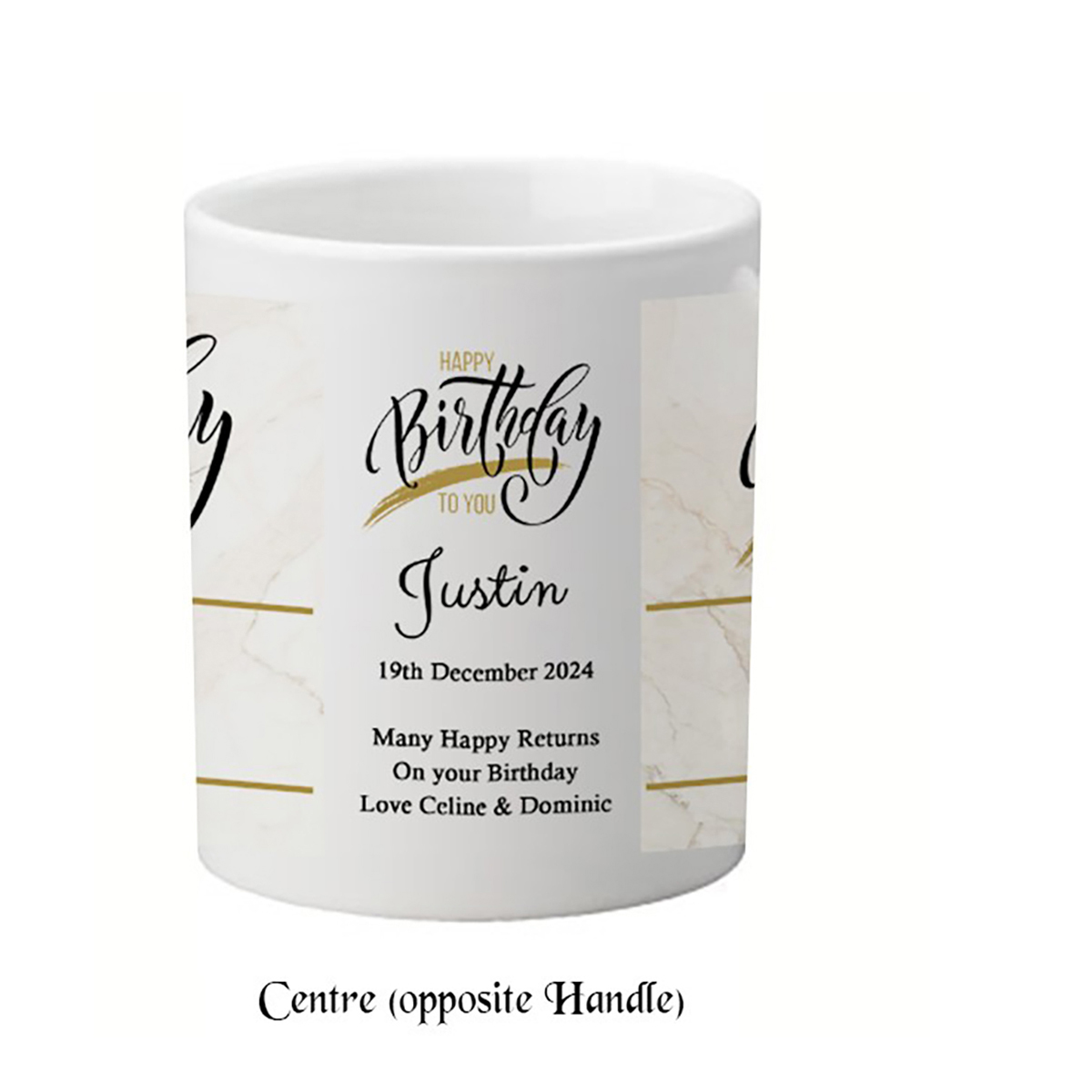 Customised Birthfay Mug Gift - Elegant Happy Birthday