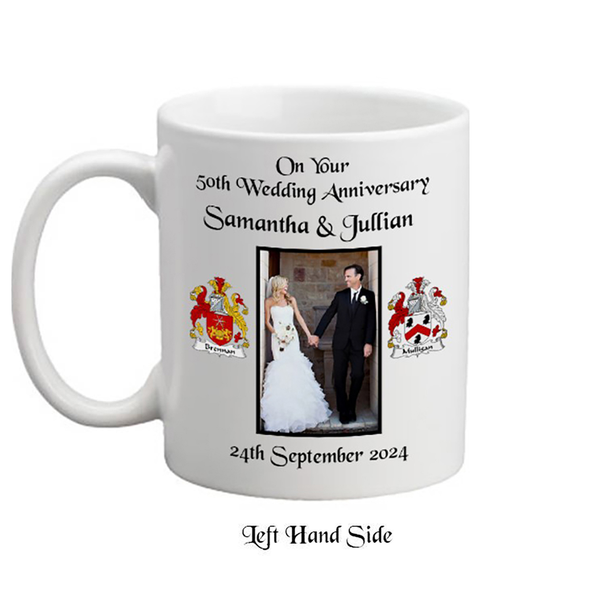 Customised Wedding Annversary Mug - Any Anniversary Crest (BlackScript)