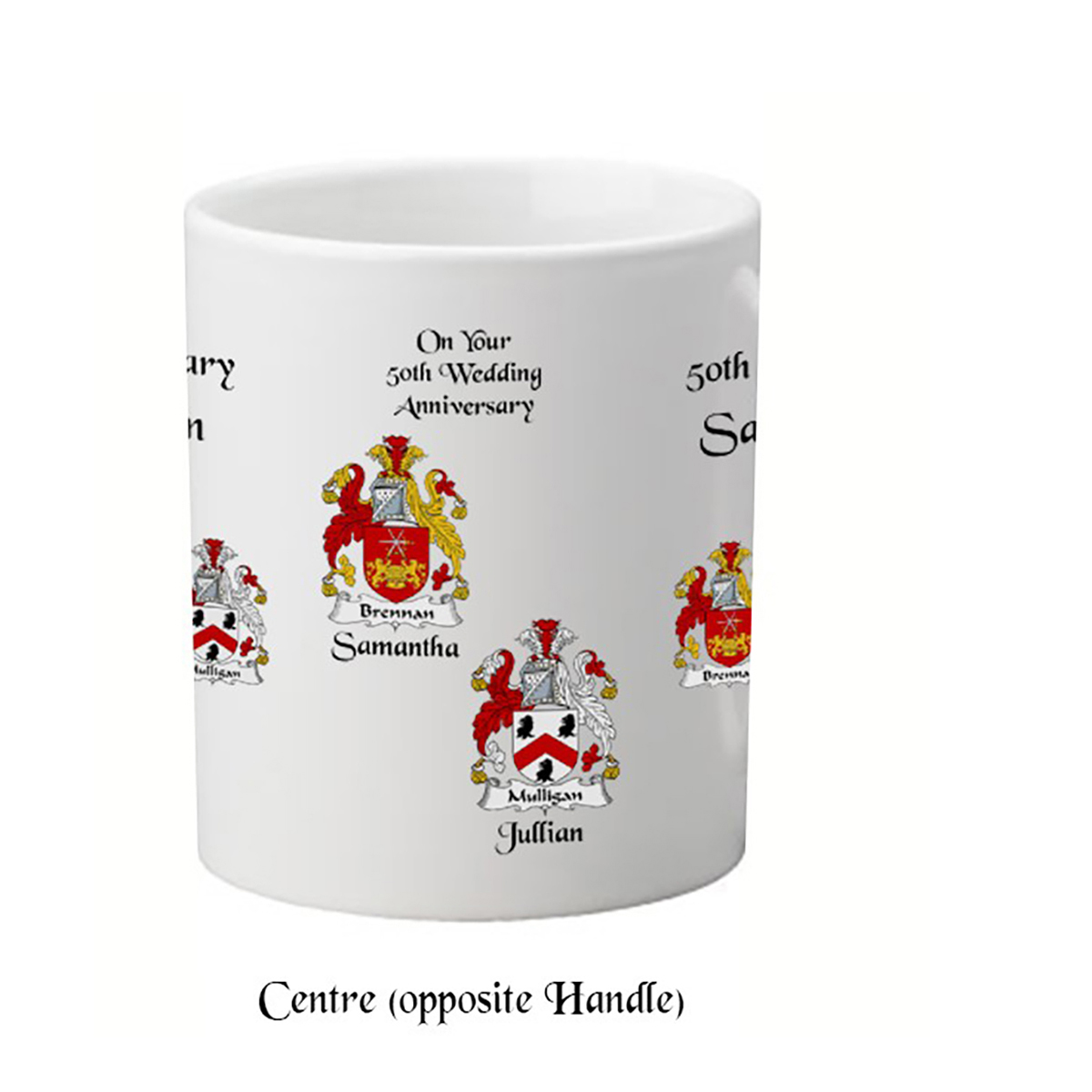 Customised Wedding Annversary Mug - Any Anniversary Crest (BlackScript)