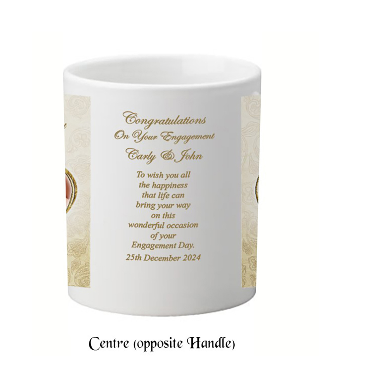 Customised Mug Gift - Ornate heart & ring