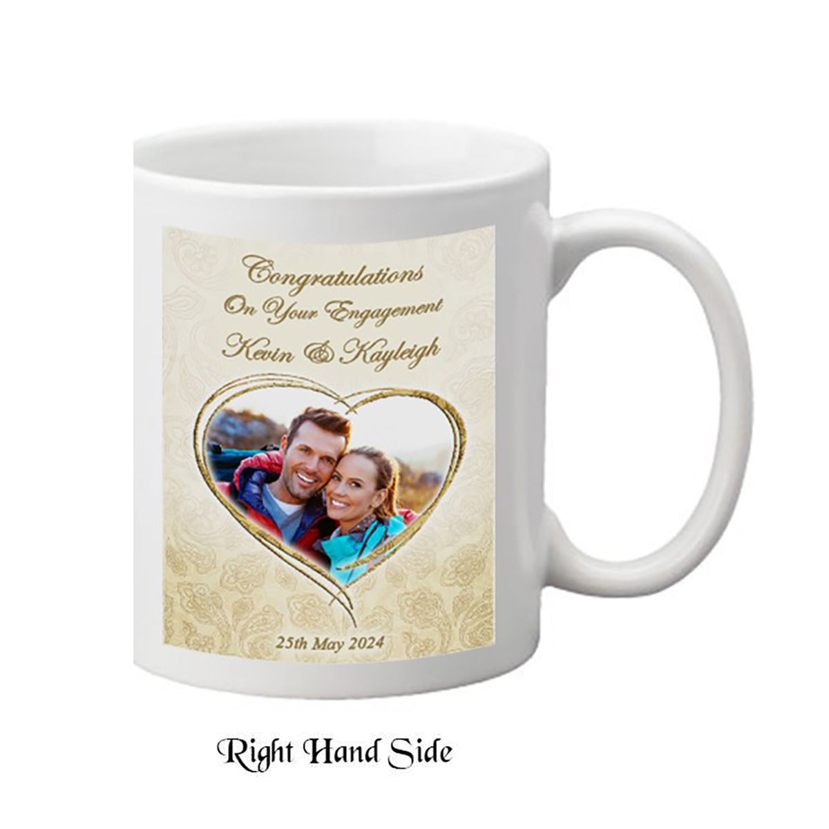Customised Mug Gift - Ornate heart with Photo
